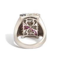 WHITE GOLD AND MULTIGEM RING