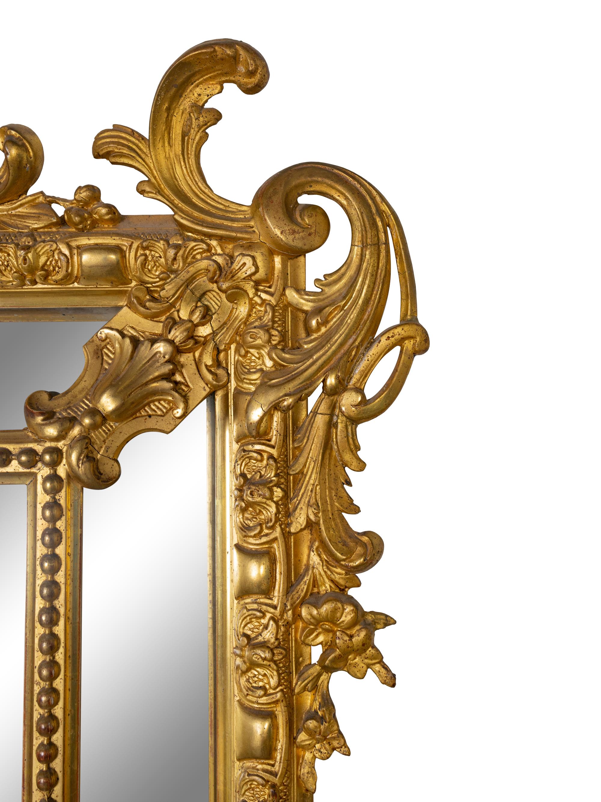 A Napoleon III Style Giltwood Mirror