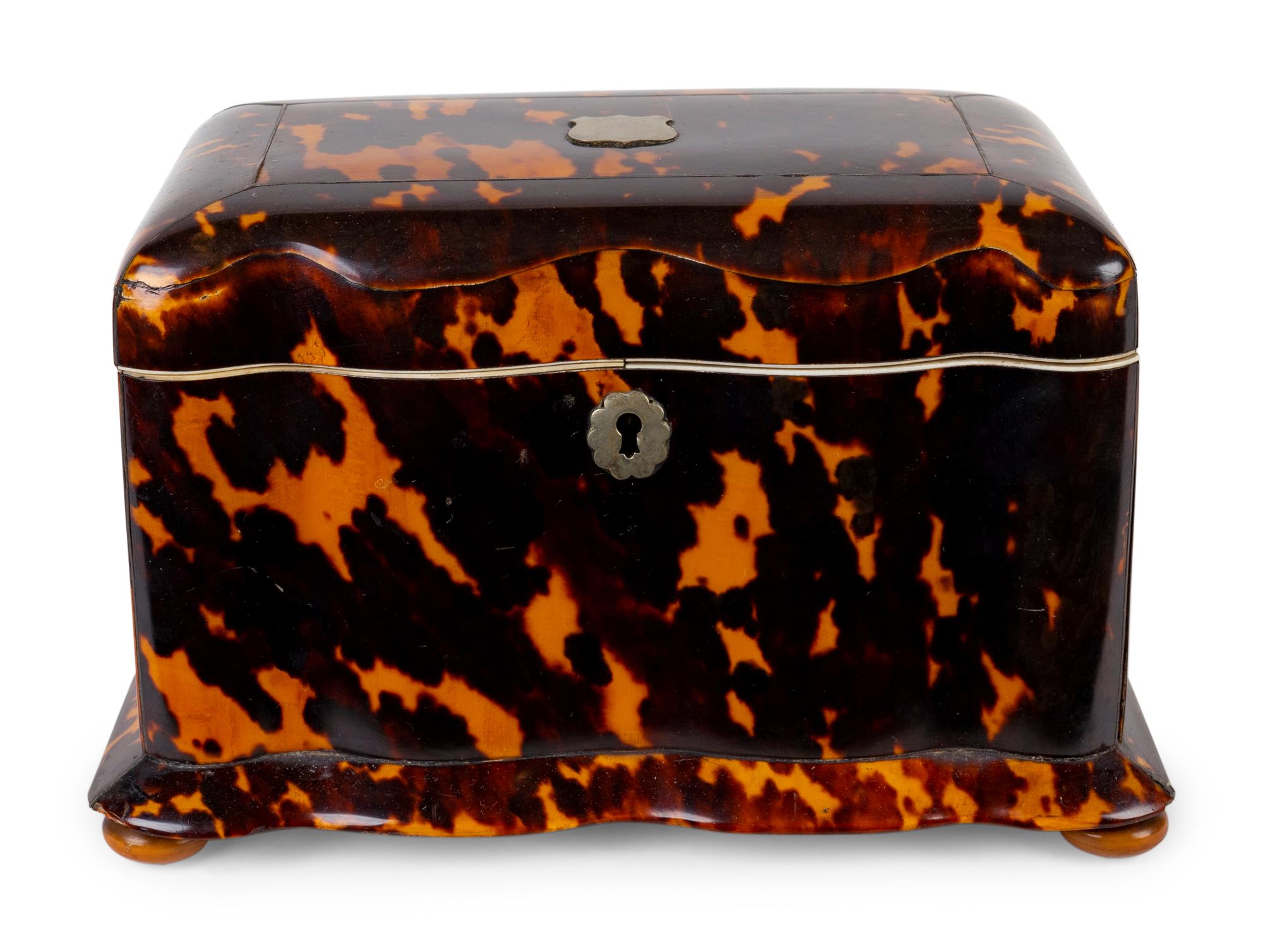 A Victorian Tortoiseshell Tea Caddy — LATE 19TH CENTURY