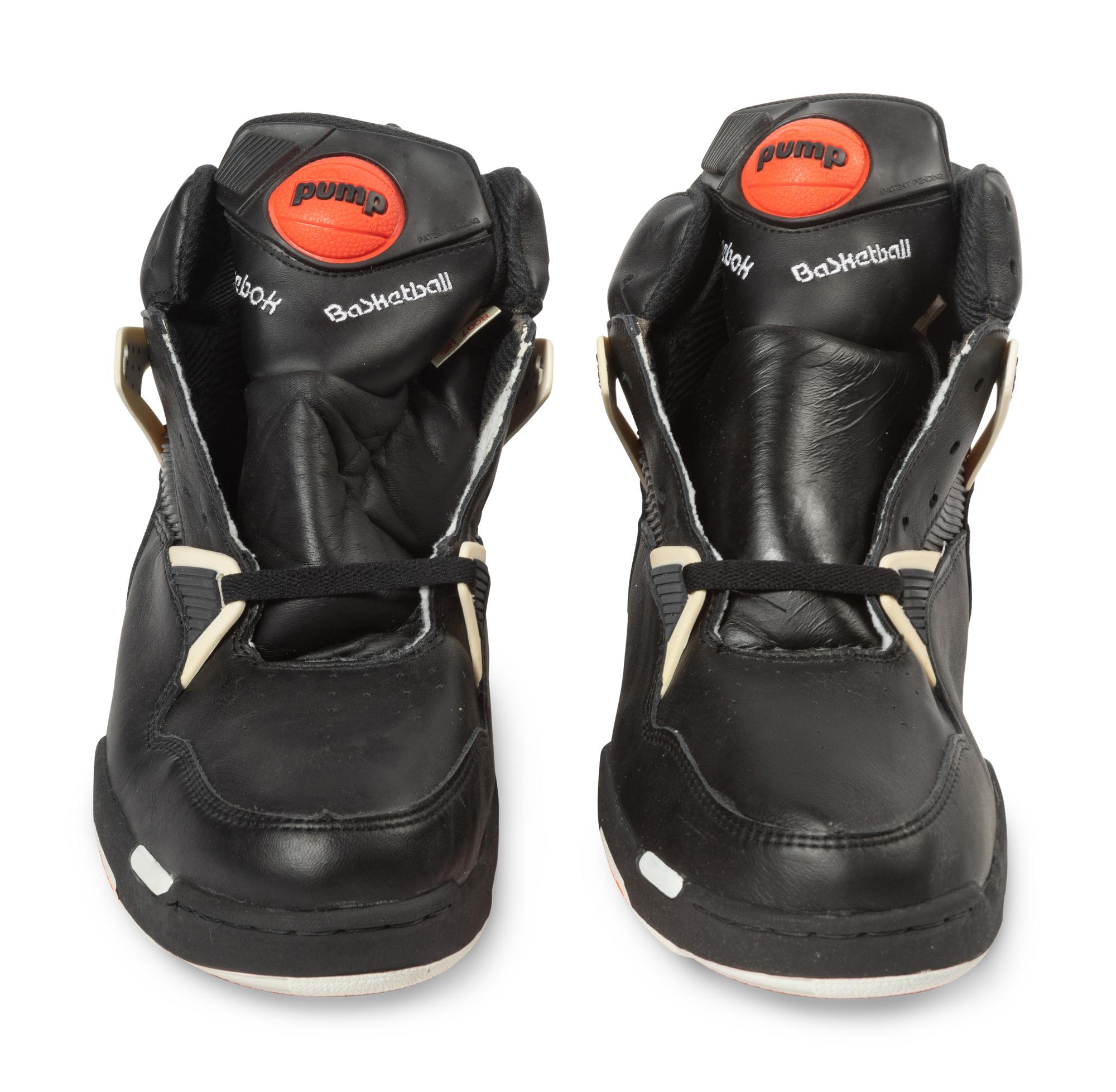 A Pair of Dee Brown Signed Autograph Game Issued Reebok Pump Basketball Shoes Presented to Sports Super Agent Steve Zucker,
