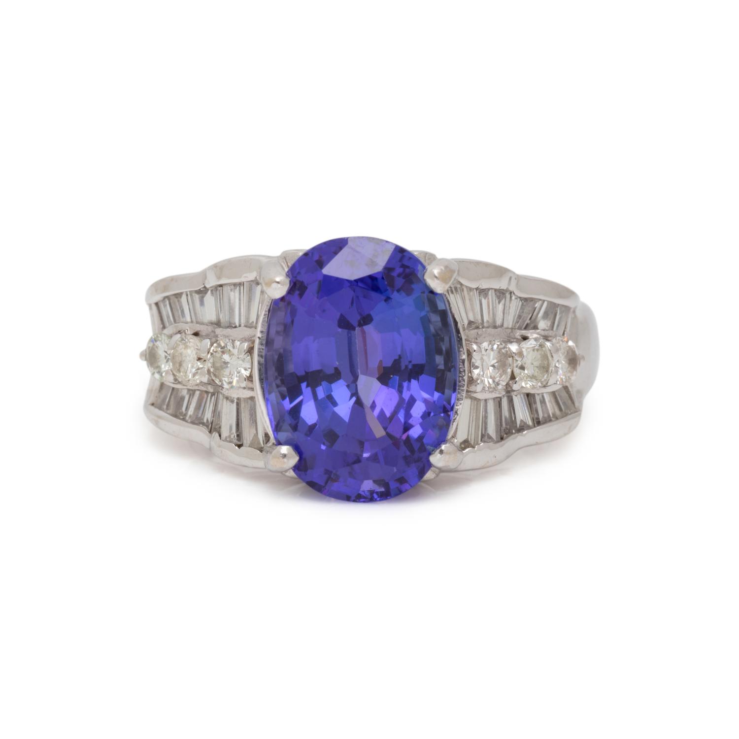 TANZANITE AND DIAMOND RING