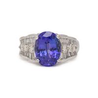 TANZANITE AND DIAMOND RING