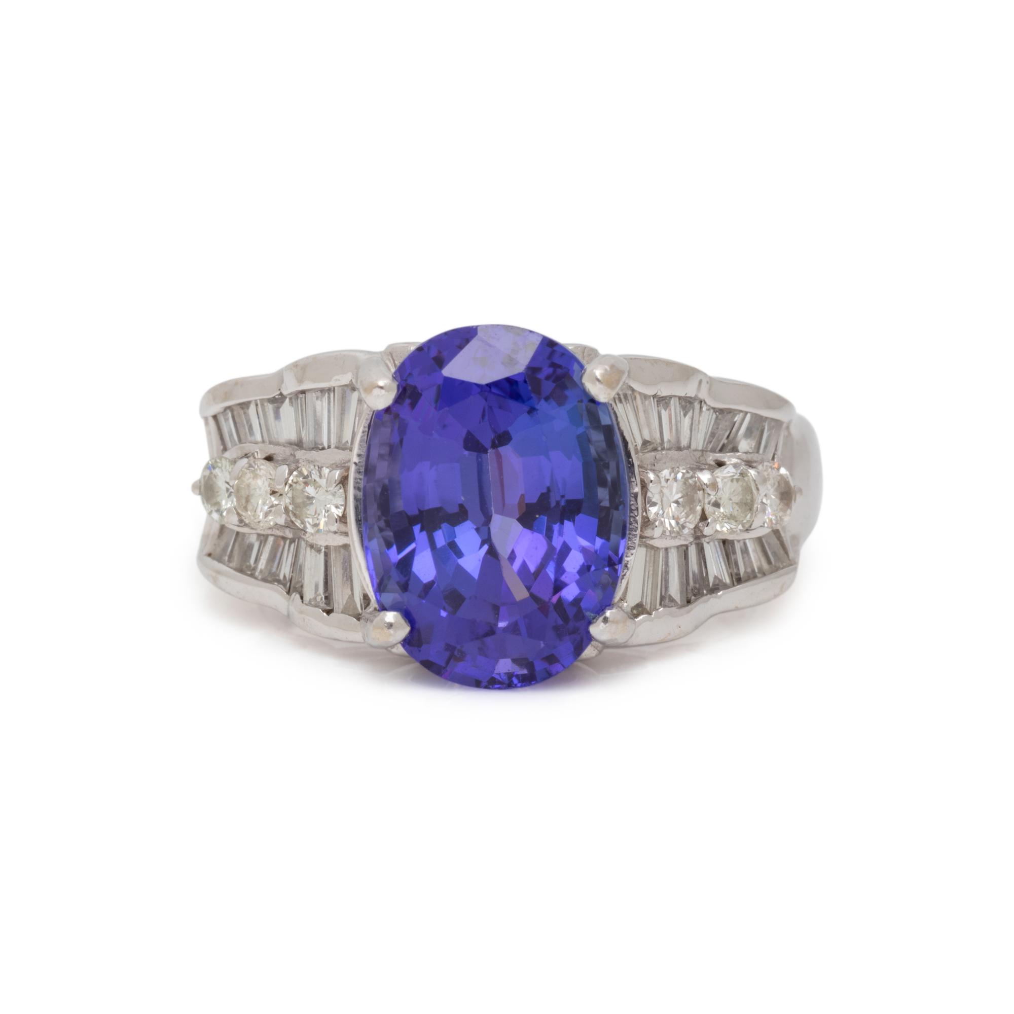 TANZANITE AND DIAMOND RING