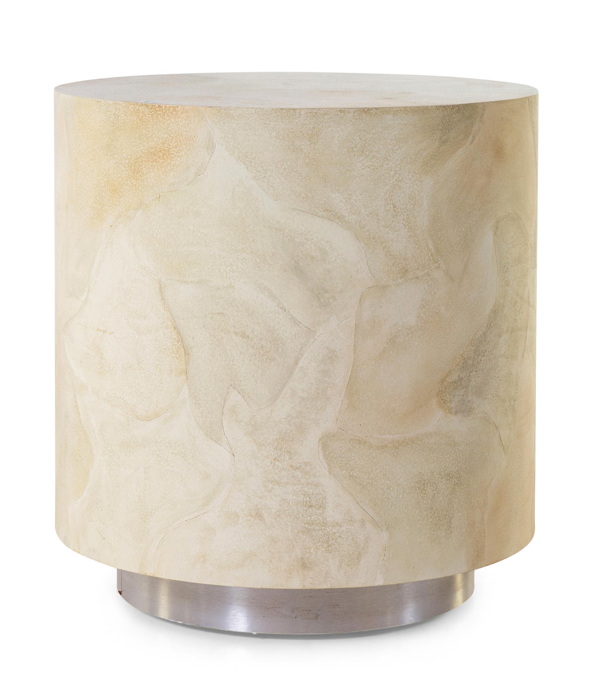 A Parchment Veneered End Table