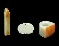Three Chinese Celadon Jade Articles