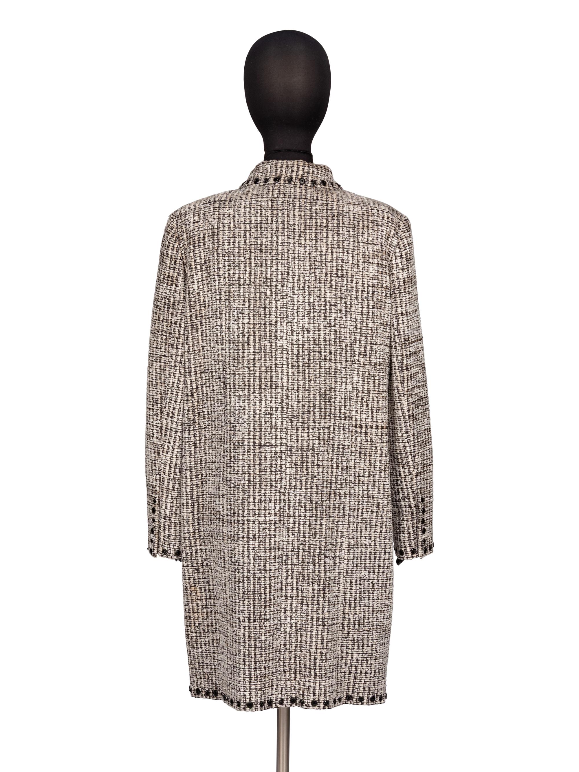 Chanel, Long Tweed Jacket with Snaps