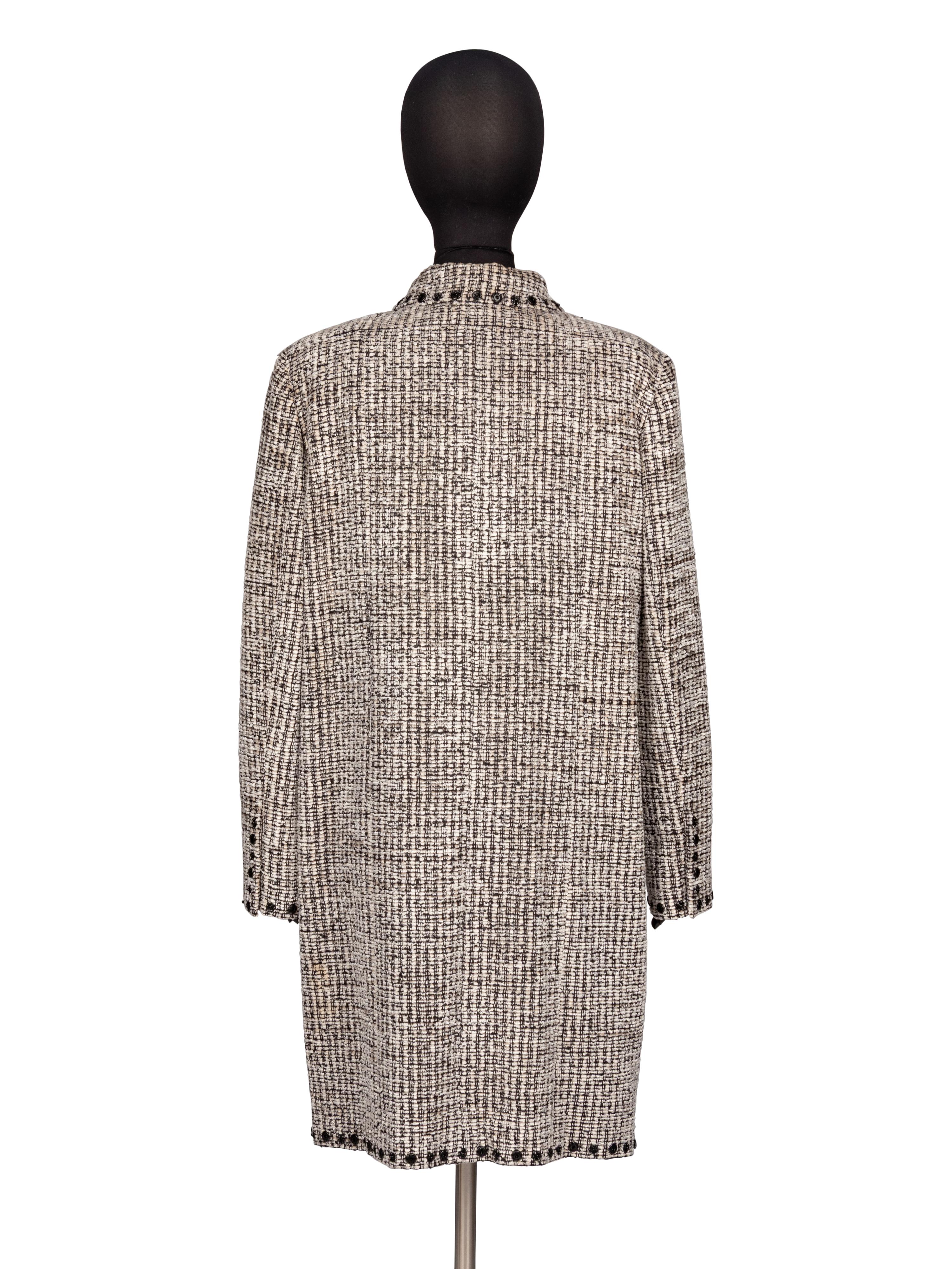 Chanel, Long Tweed Jacket with Snaps