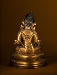 A Sino-Tibetan Gilt Bronze Figure of Seated Tara