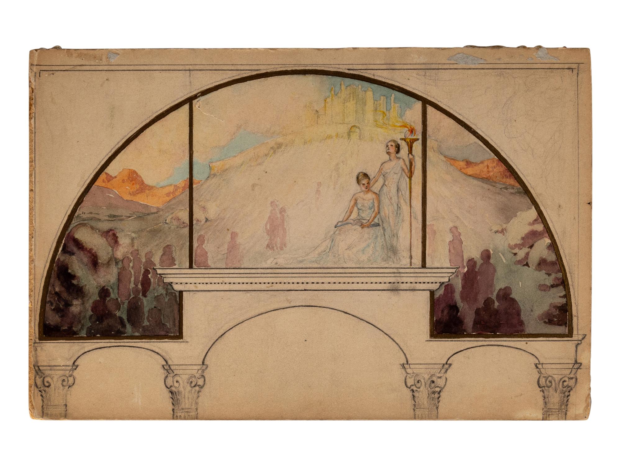 Woman at the Piano and Study for a Mural (a double-sided work)