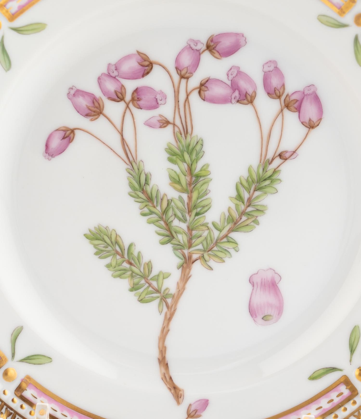A Set of Eight Royal Copenhagen Flora Danica Porcelain Bread Plates