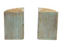 A Pair of Carved and Painted Parcel Gilt Models of Books