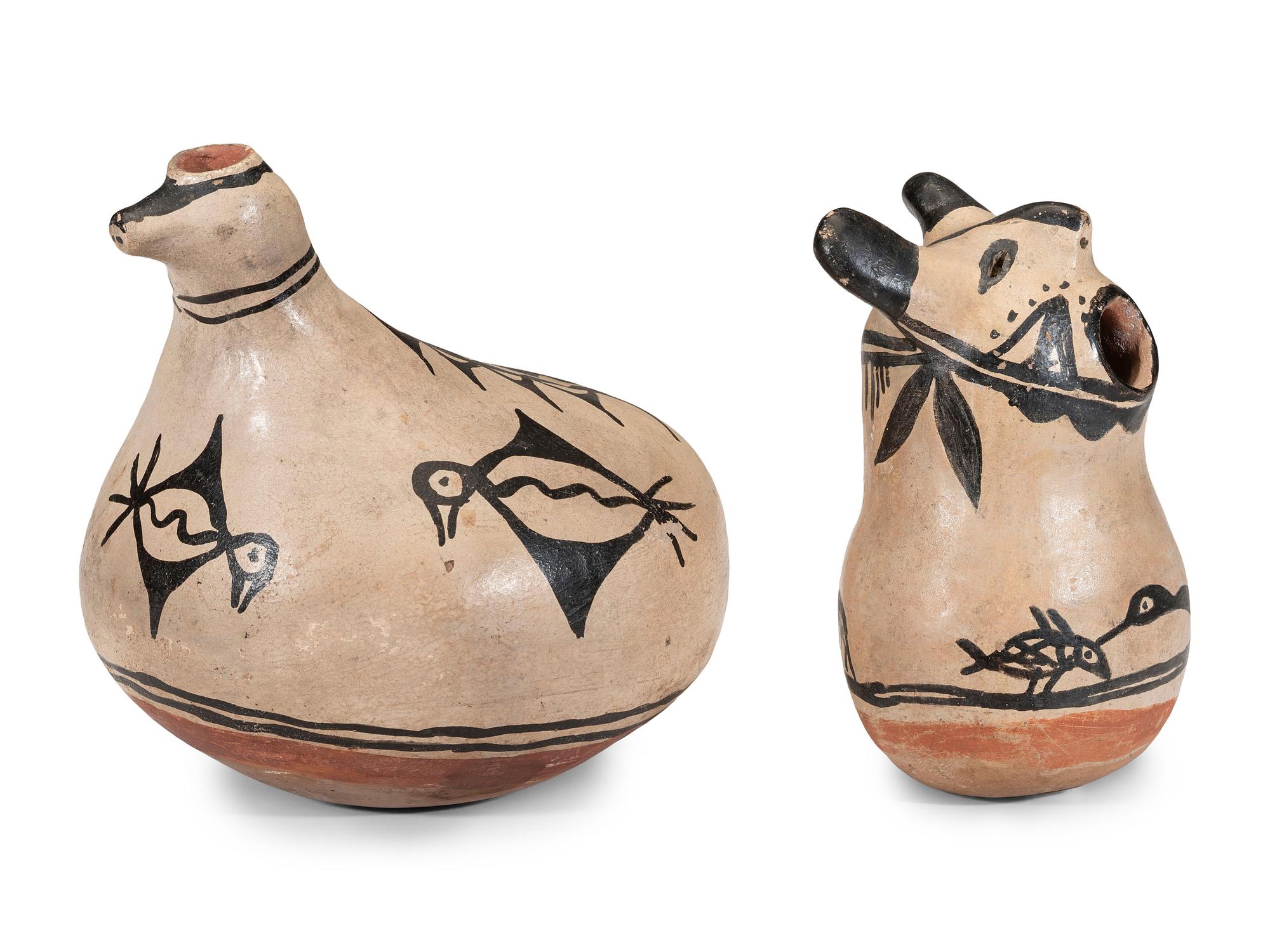 Cochiti Figural Pottery Canteens