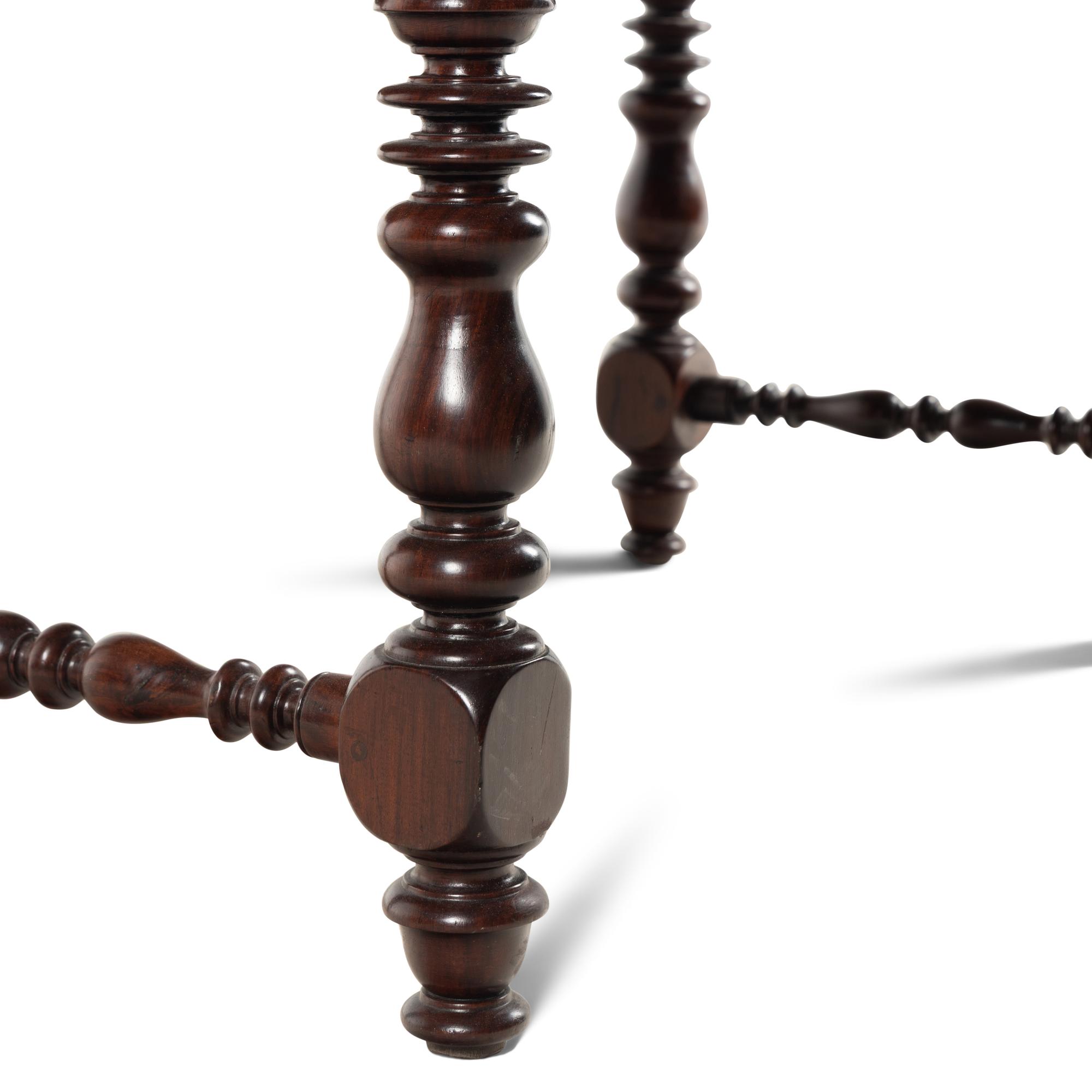 An English Rosewood and Marble Serving Table