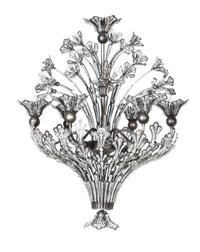 An Art Nouveau Style Beaded Glass Chandelier Height overall 44 inches. — SECOND HALF 20TH CENTURY