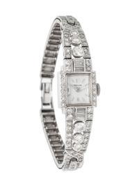 HAMILTON, PLATINUM AND DIAMOND WATCH