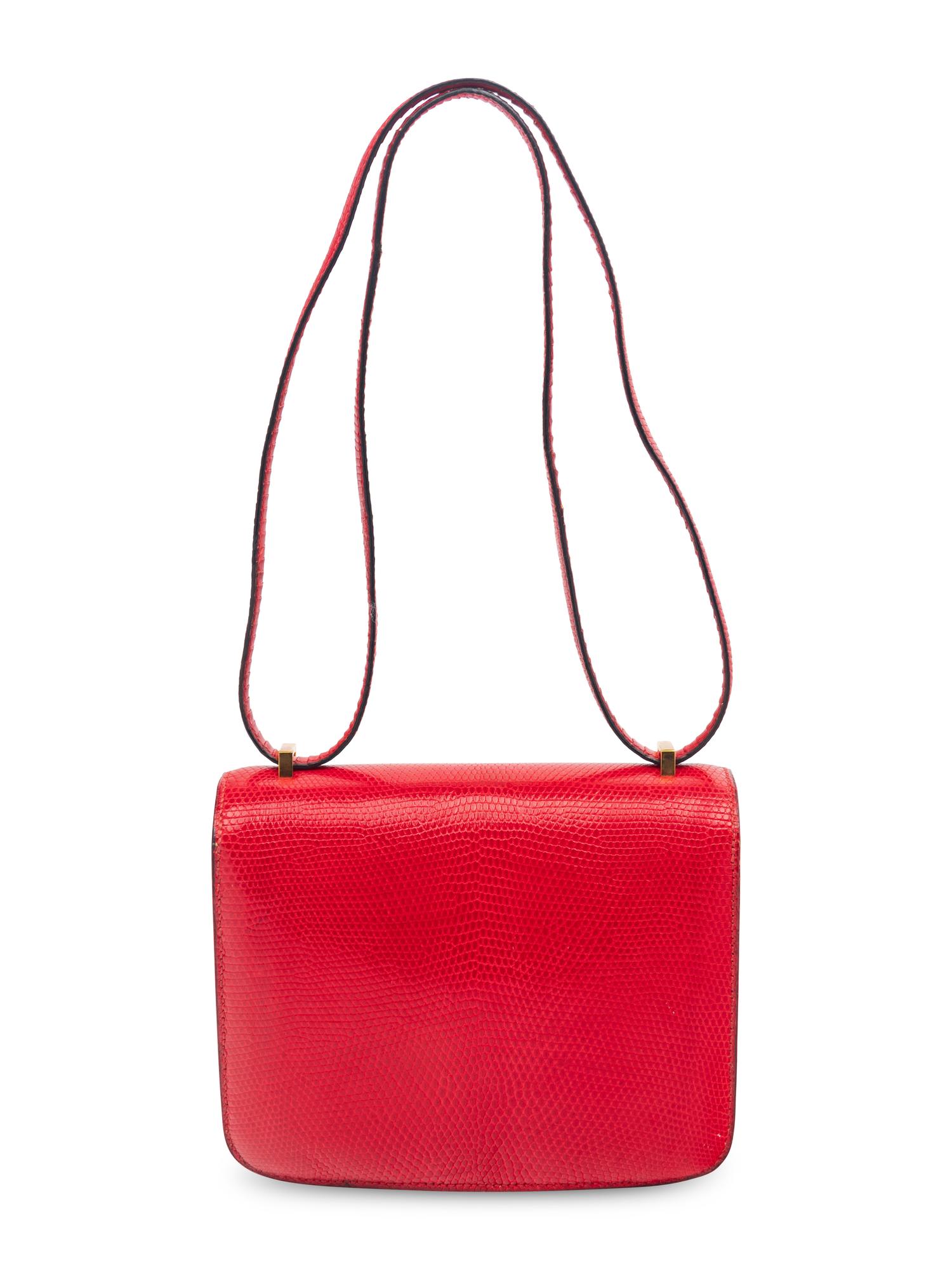 HERMÈS RED LIZARD CONSTANCE 18