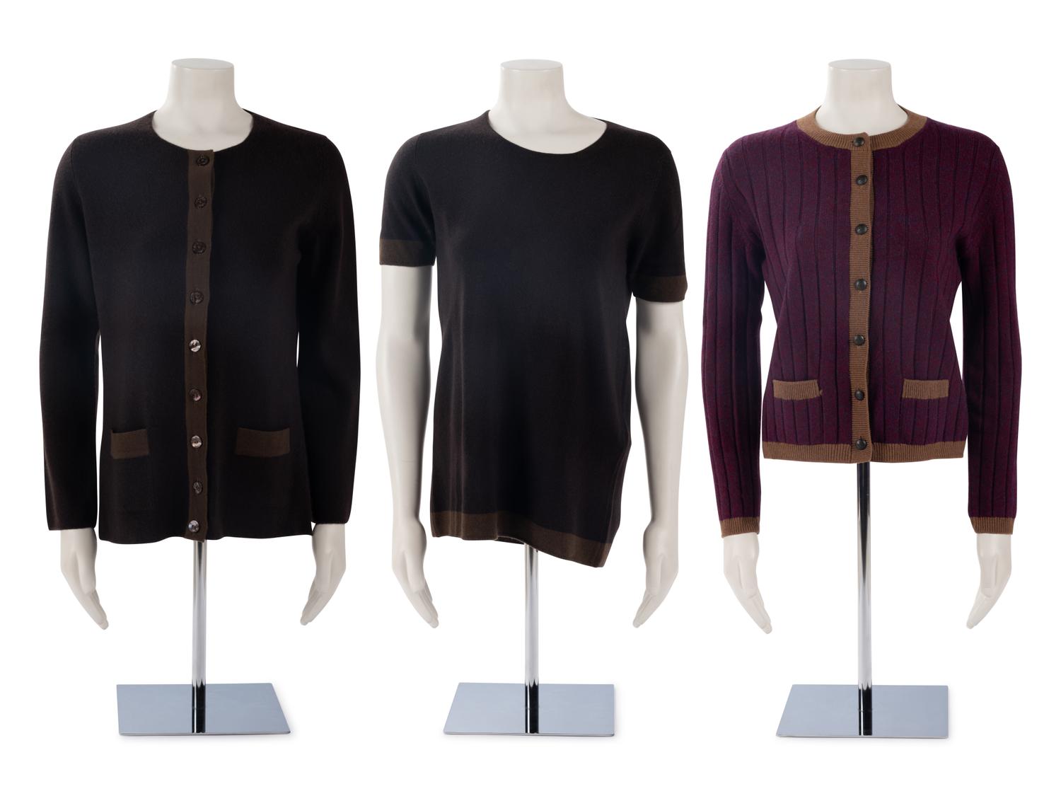 Three Chanel Knit Tops: One Cardigan, One Two-Piece Set, Fall 1997-1998