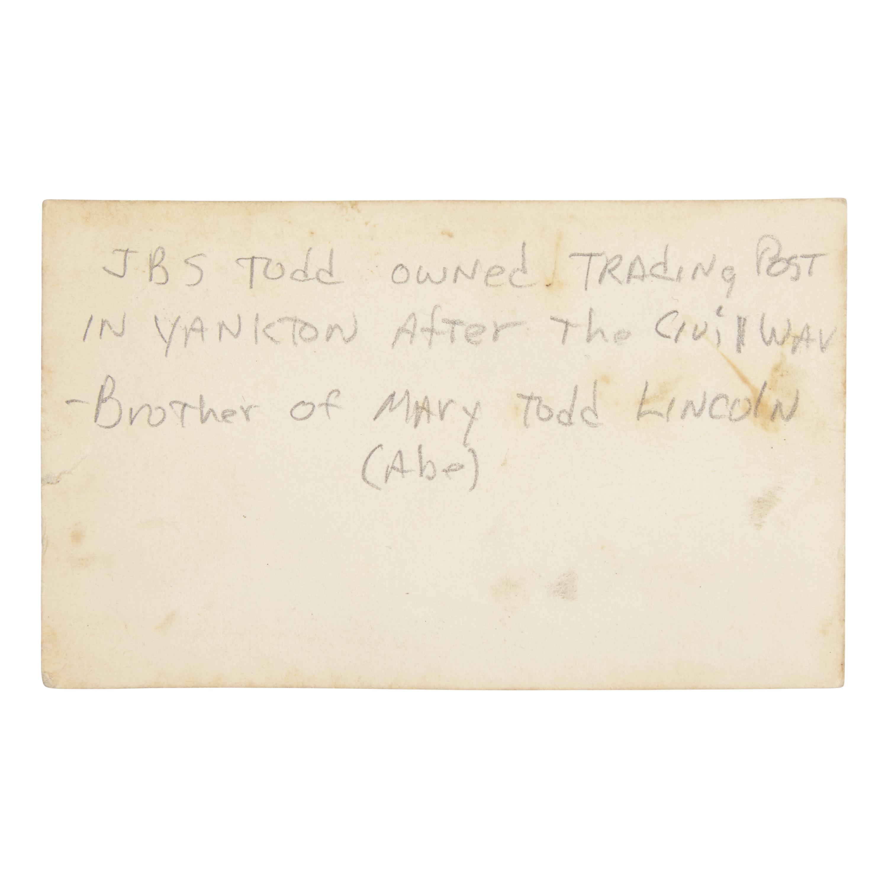 [Native-Americana] Signed CDV of Brig. General J.B.S. Todd, Dakota Territory delegate and Indian trader