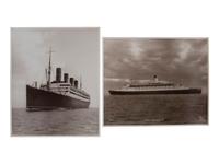 [TRANSPORTATION]. A group of 27 photographs of ocean liners including the RMS Titanic and HMHS Britannic. [Cowes, England]: Beken of Cowes, ca last half of the 20th century.