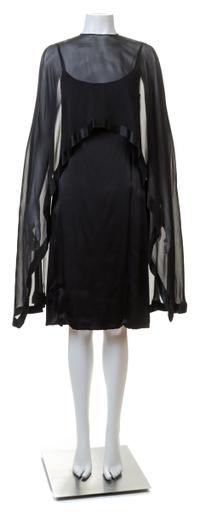 A Bill Blass Black Silk Cocktail Dress, Size 10.