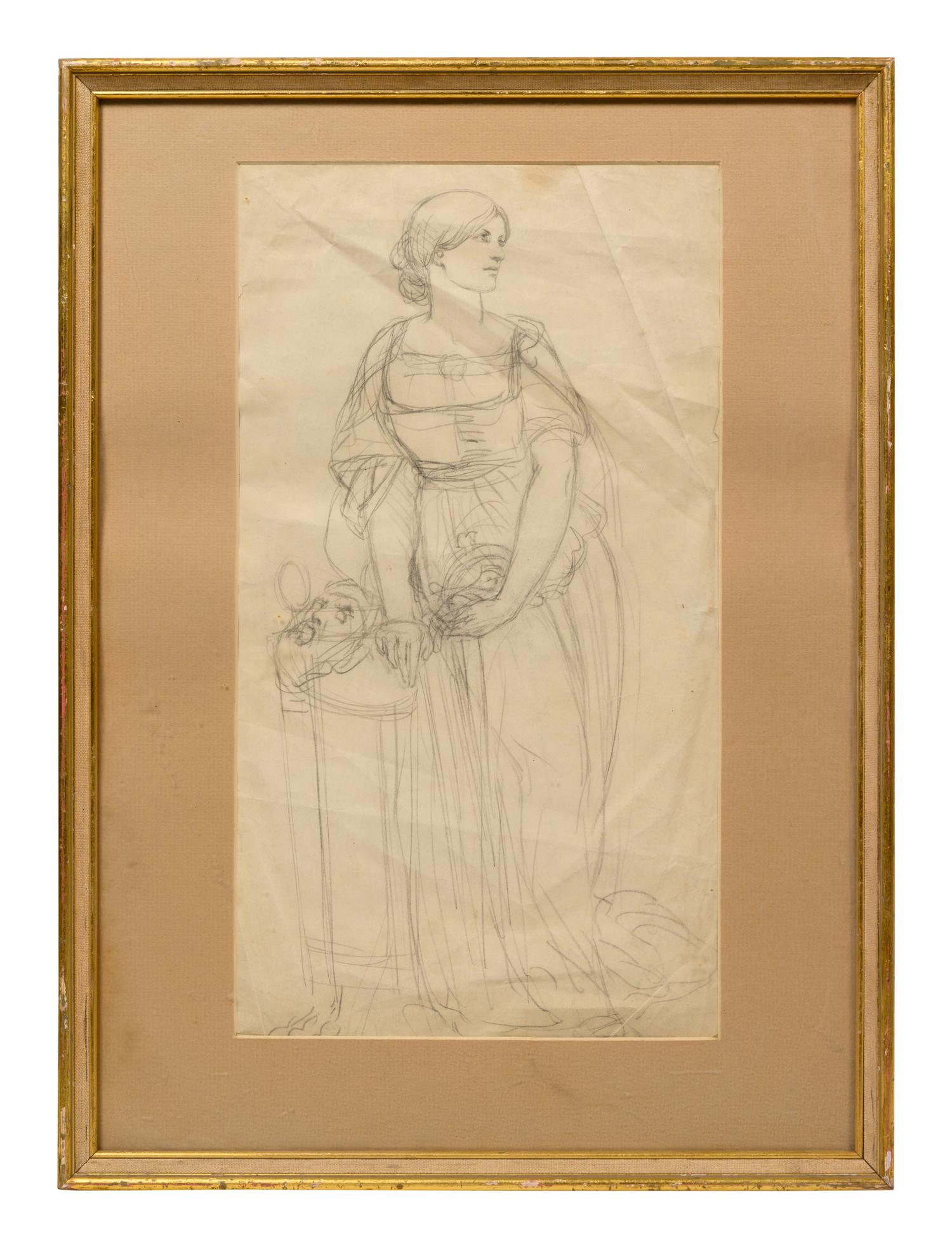 An early preliminary study of Helen Faucit as Antigone , c. 1845