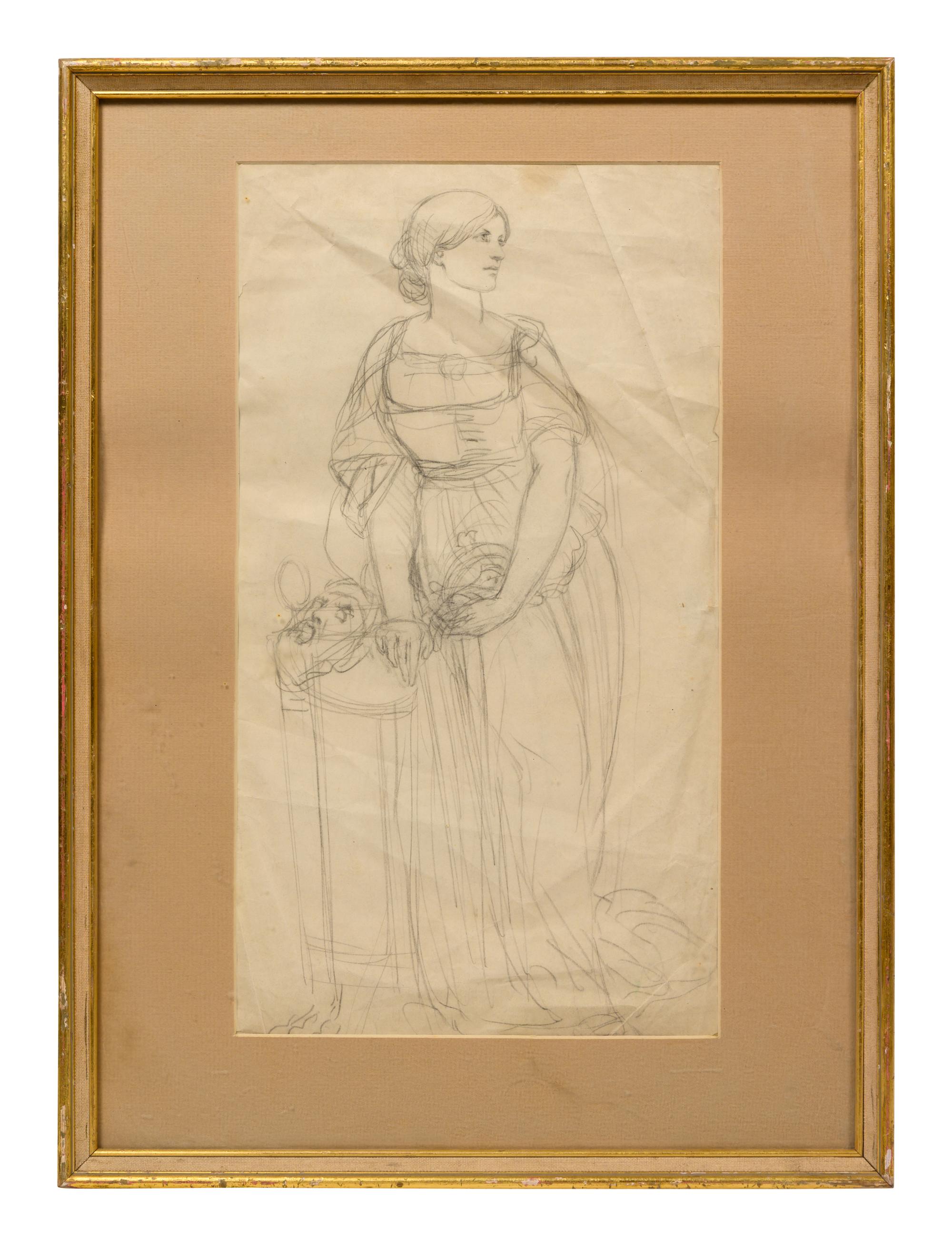 An early preliminary study of Helen Faucit as Antigone , c. 1845