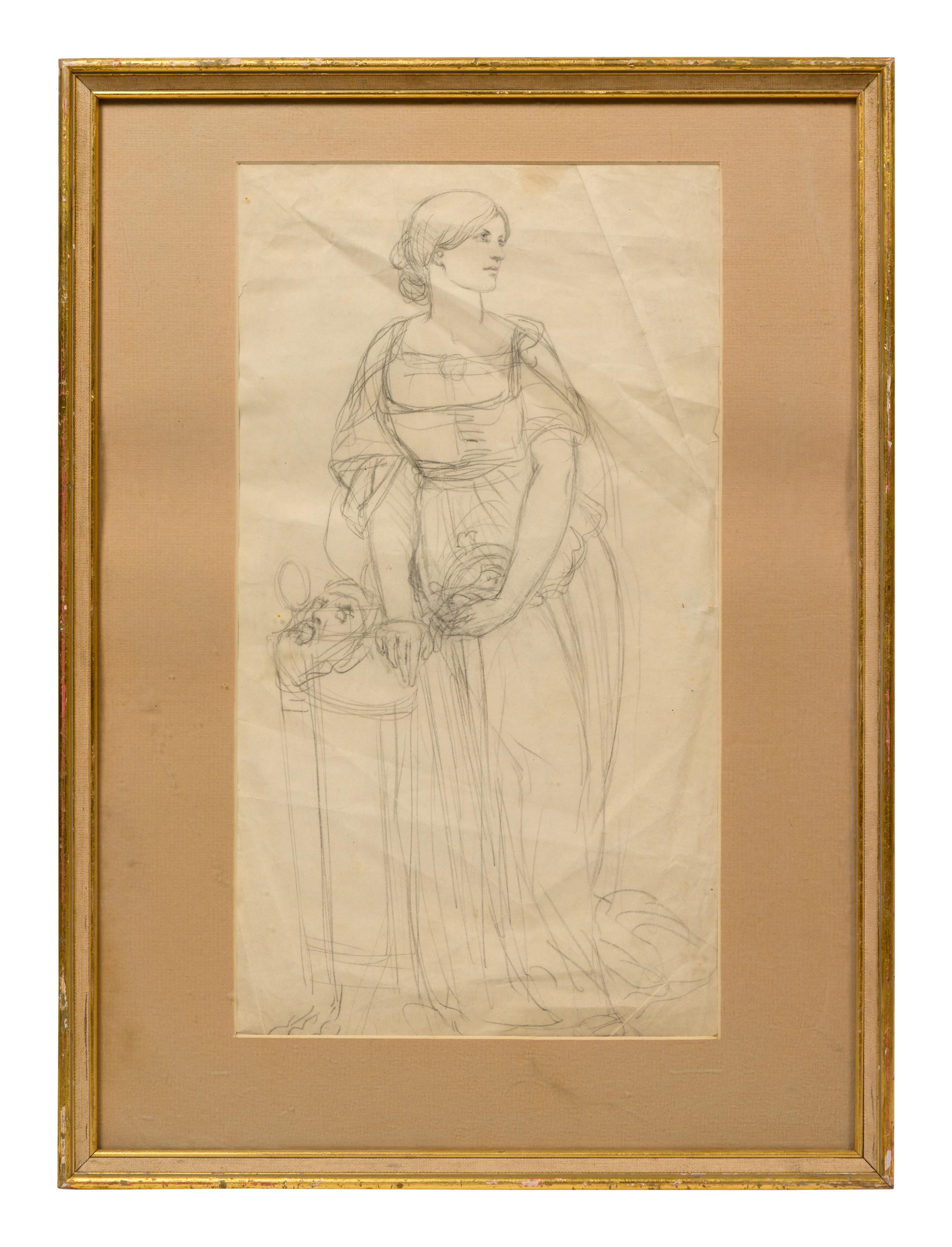 An early preliminary study of Helen Faucit as Antigone , c. 1845