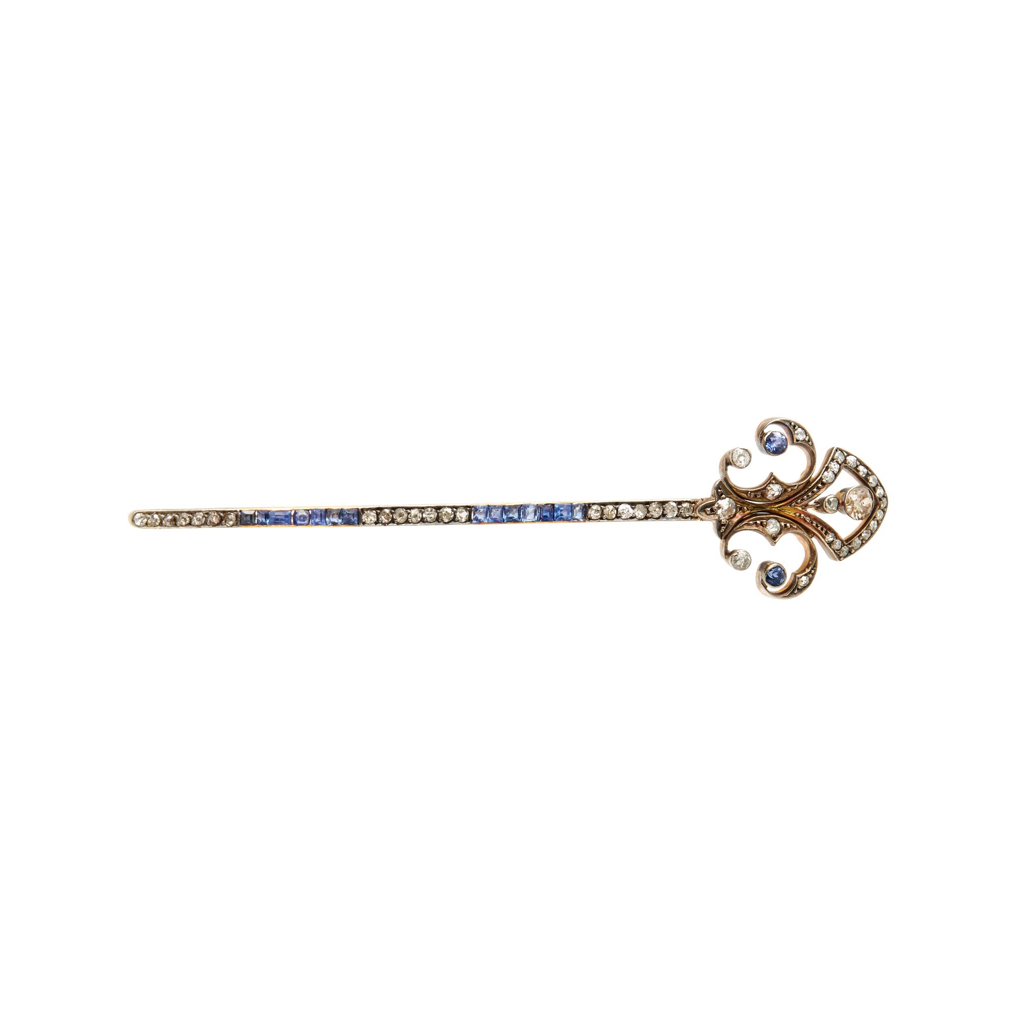 COLLECTION OF YELLOW GOLD AND GEMSTONE PINS