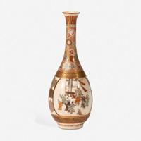 A small Japanese enameled Satsuma-type pottery cabinet vase Meiji period, late 19th century