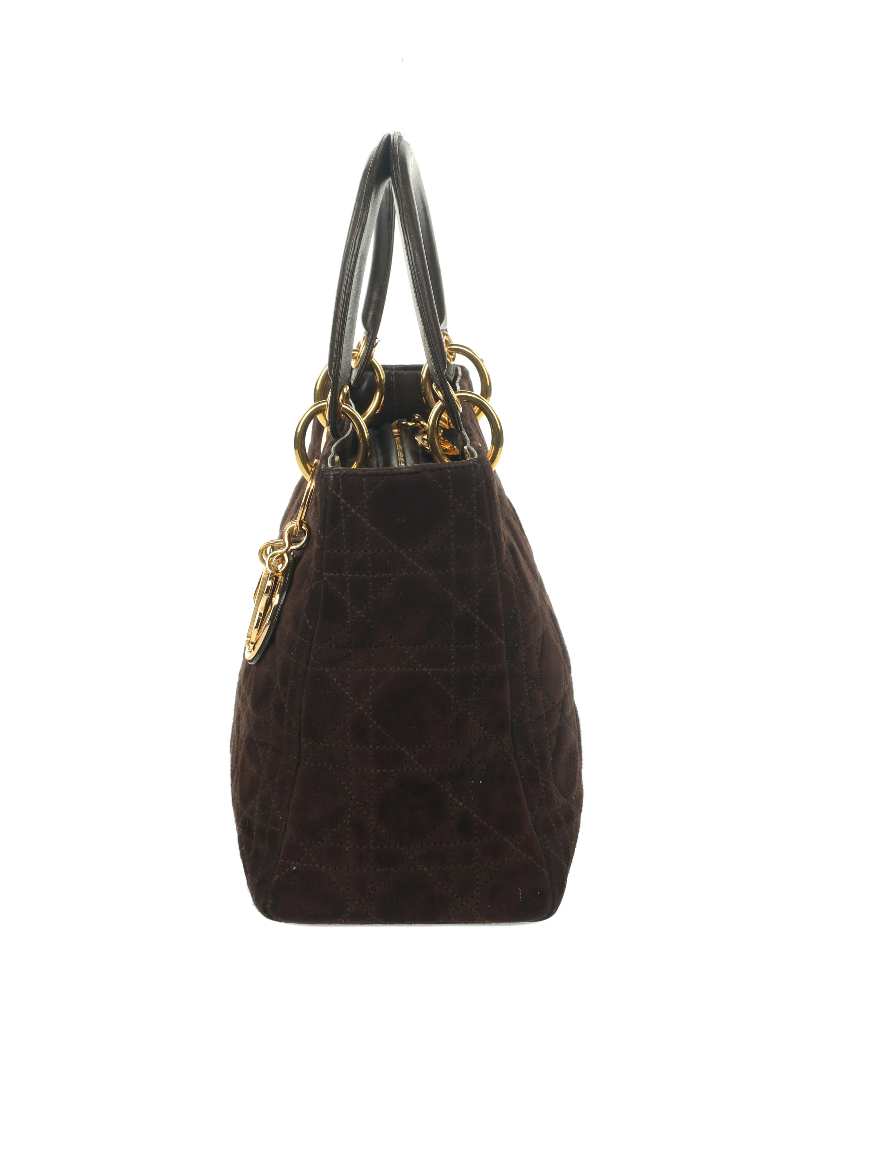Christian Dior Lady Dior Suede Bag