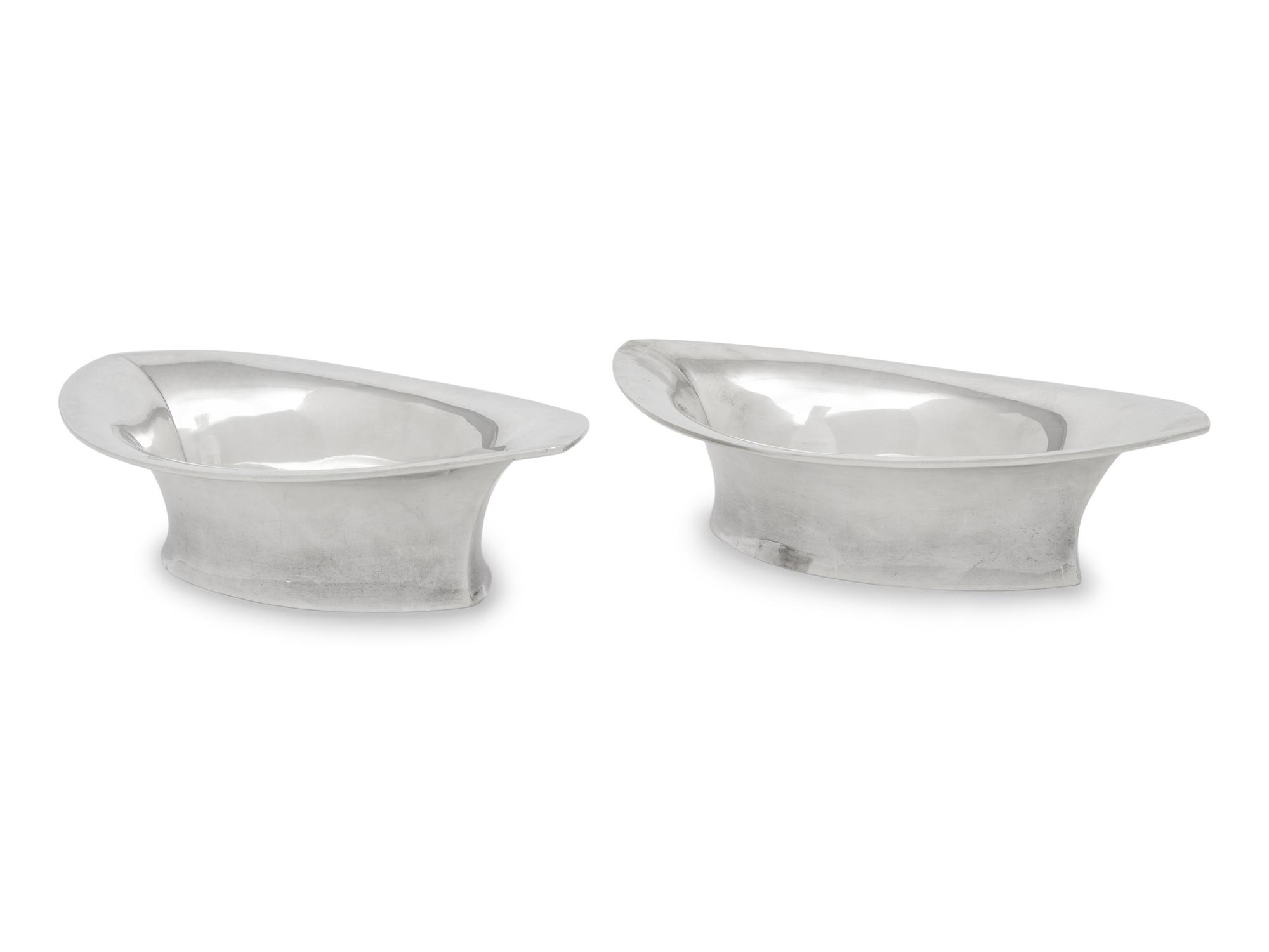 A Pair of American Silver Serving Bowls
