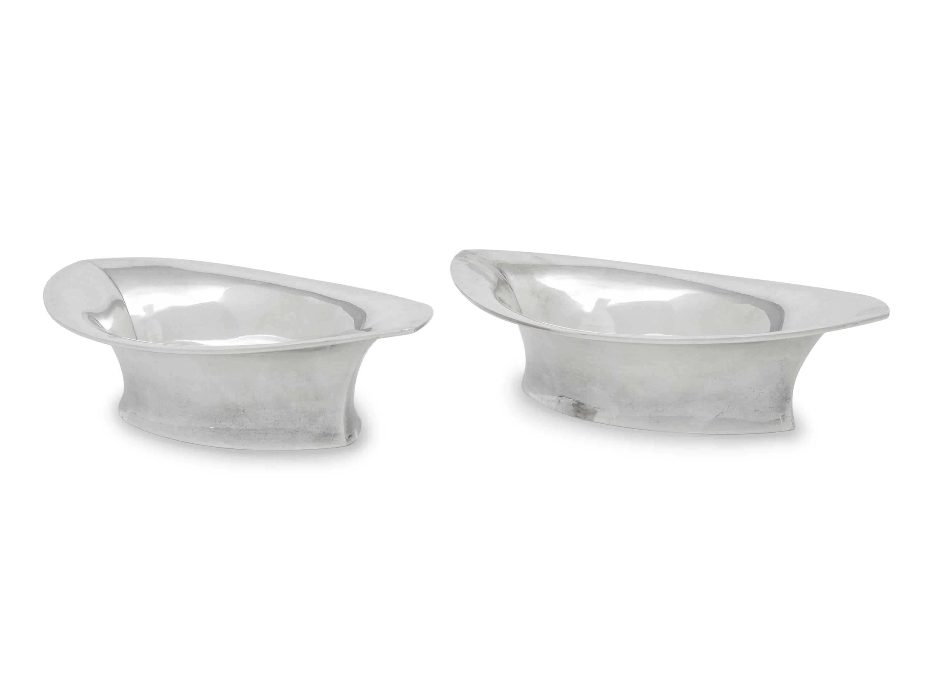A Pair of American Silver Serving Bowls