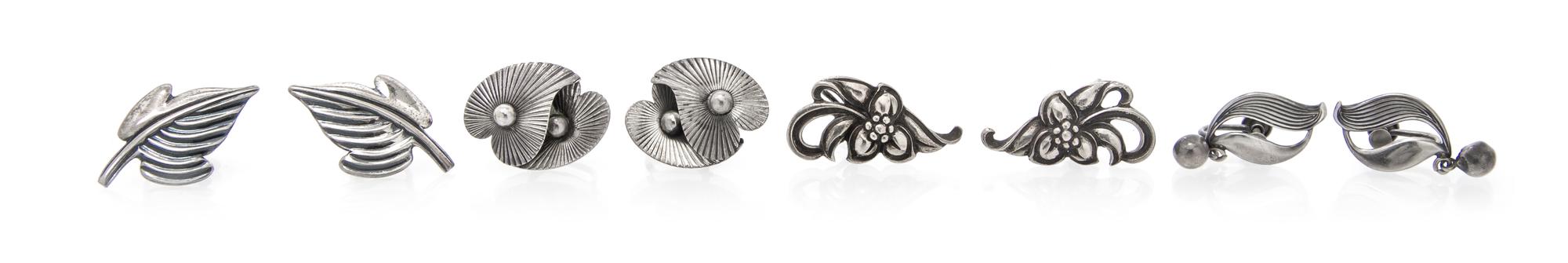 A Collection of Silver Earclips, 15.90 dwts.
