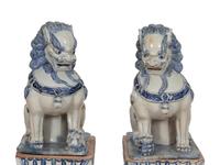 A Pair of Chinese Glazed Ceramic Guardian Lions