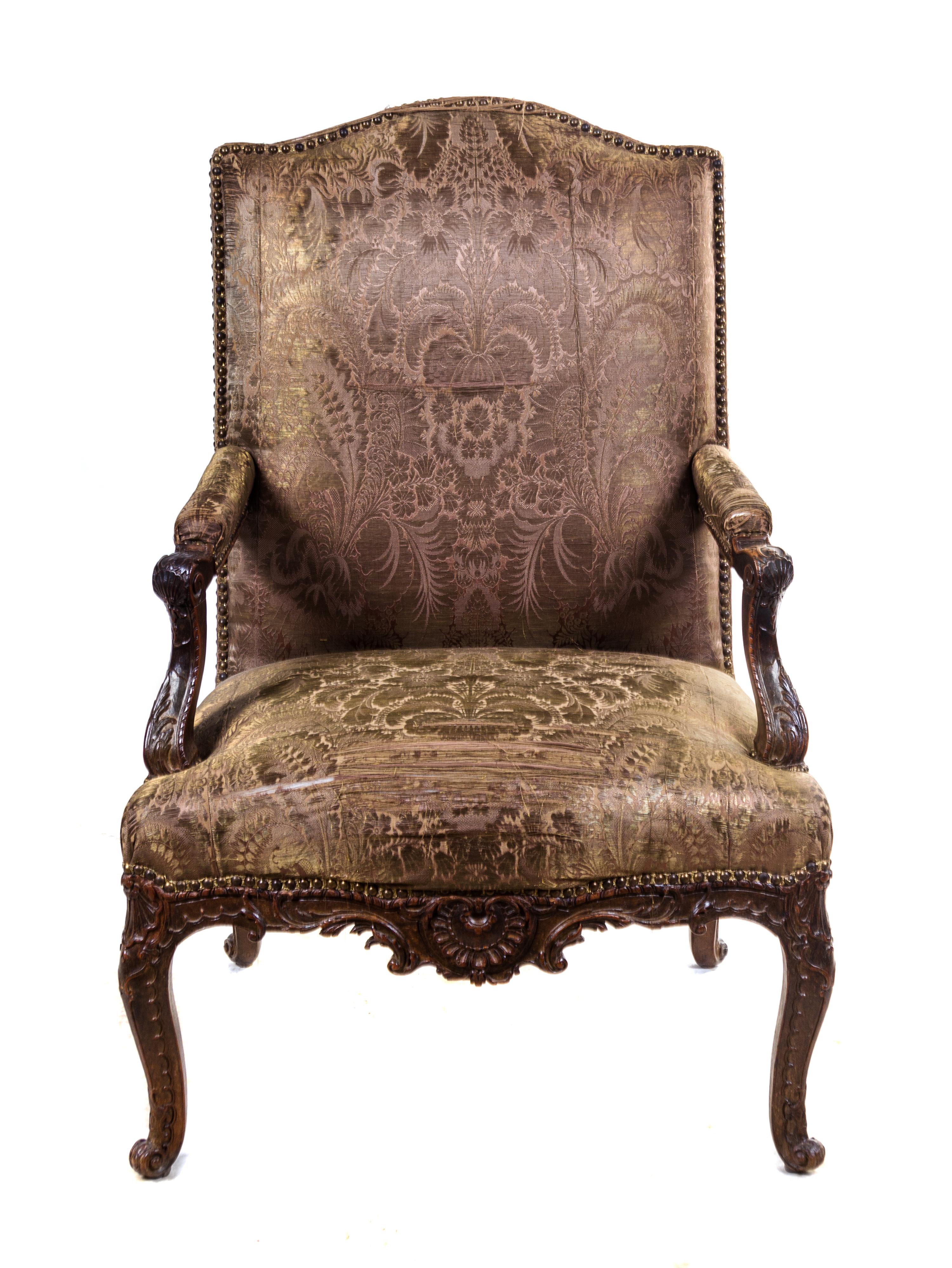 A Regence Beechwood Fauteuil Height 42 1/2 inches. — 18TH CENTURY