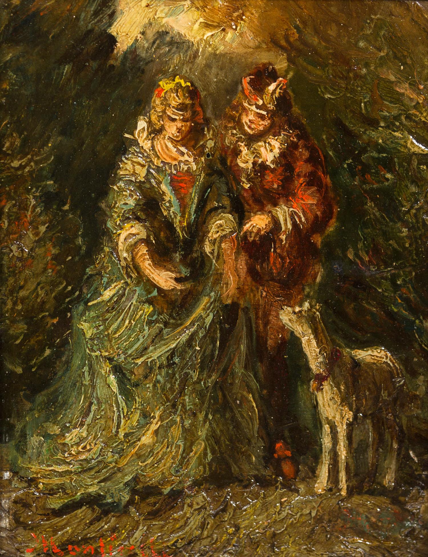 Adolphe Joseph Thomas Monticelli, (French, 1824–1886), Courtship