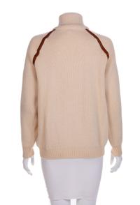 A Celine Cream Zip-Front Wool Sweater, 1970-80s