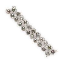 Baroque Cultured Gray Pearl and Diamond Bracelet