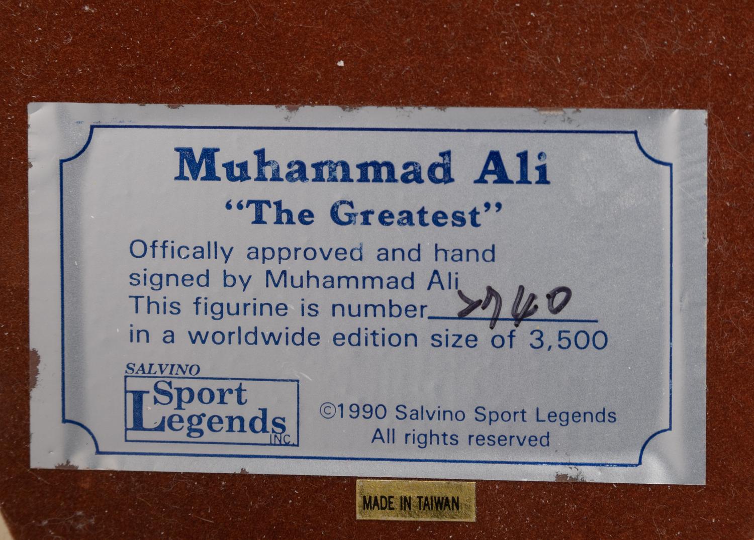 A Muhammad Ali Signed Autograph Salvino Figure,