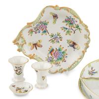 A Group of Herend Porcelain Table Articles