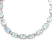 AQUAMARINE AND DIAMOND NECKLACE