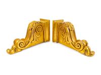 A Pair of English Neoclassical Style Carved Giltwood Brackets — 19TH CENTURY