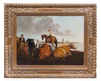 Dutch School, (19th Century), A Herd at Rest Next to the Shore