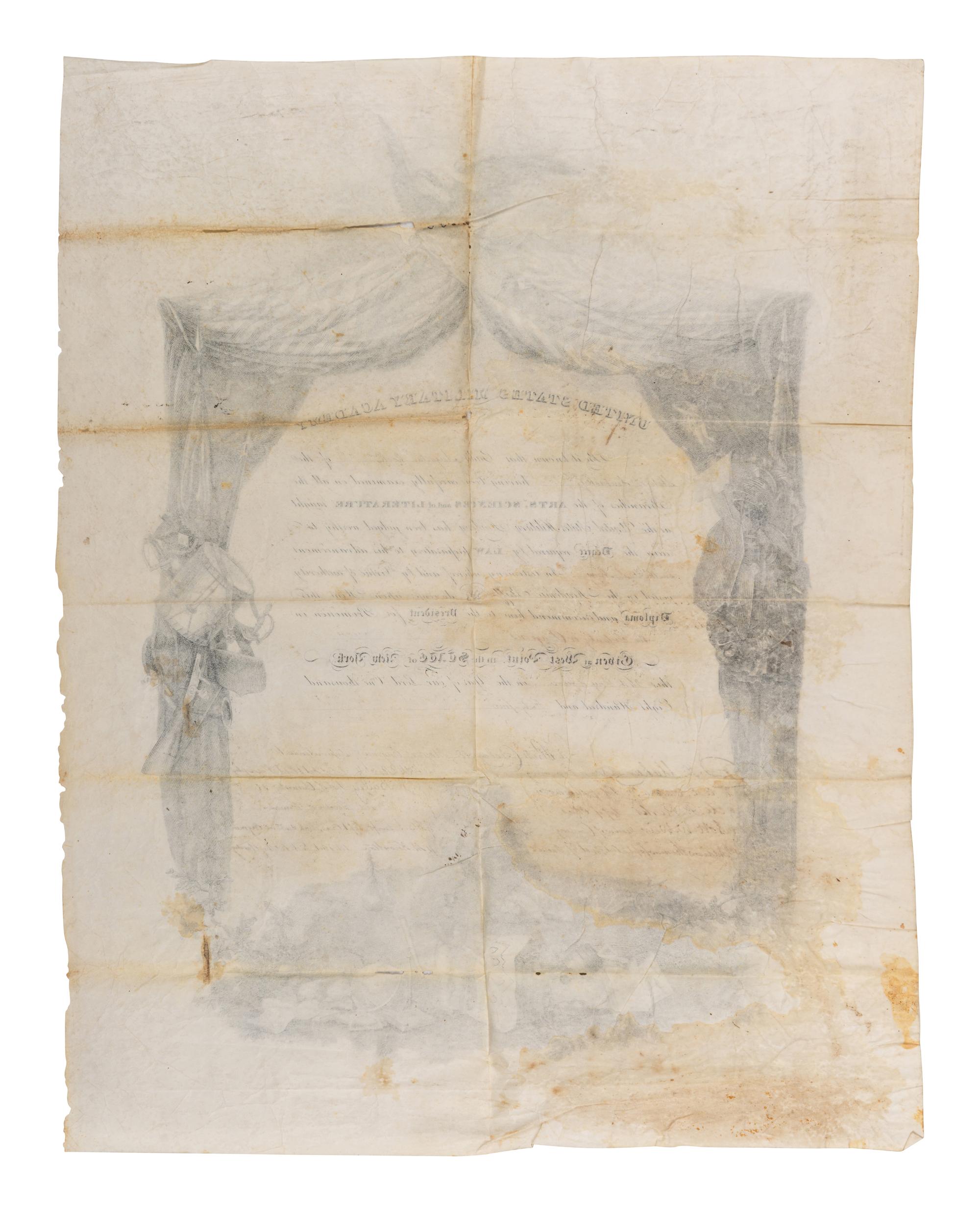 TYLER, John (1790-1862). Partly printed document signed ("John Tyler"), as President, countersigned by William Wilkins (1779-1865), Secretary of War. 26 February 1845.