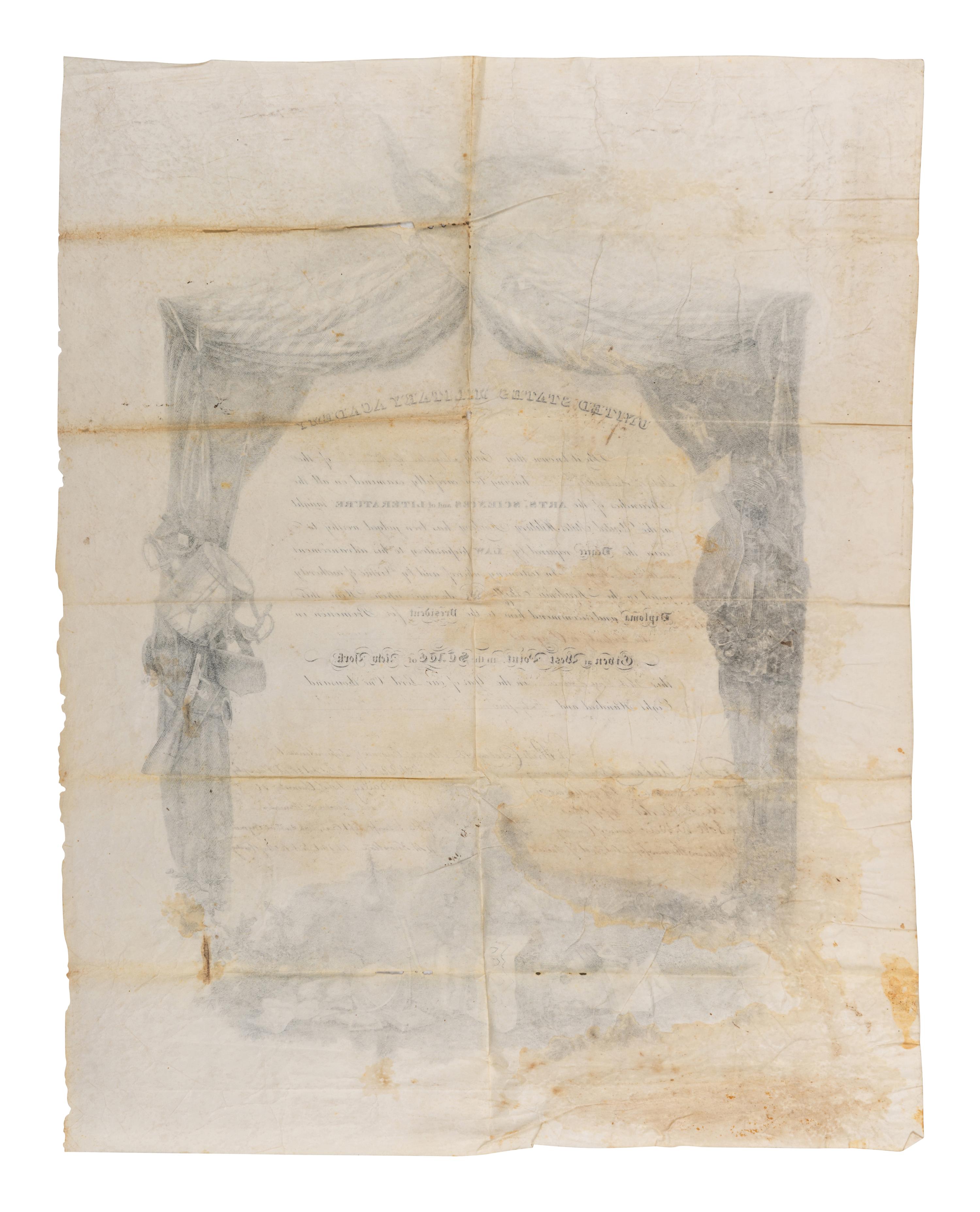 TYLER, John (1790-1862). Partly printed document signed ("John Tyler"), as President, countersigned by William Wilkins (1779-1865), Secretary of War. 26 February 1845.