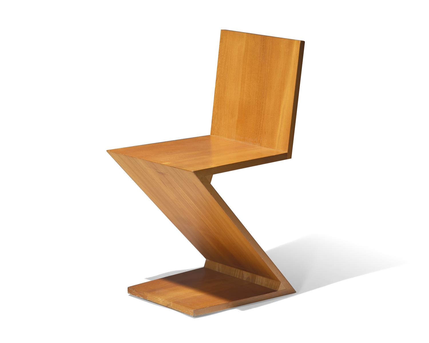 A Cherrywood Zig Zag Chair