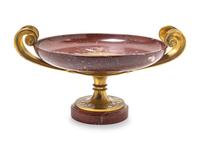 A Napoleon III Gilt Bronze and Marble Tazza