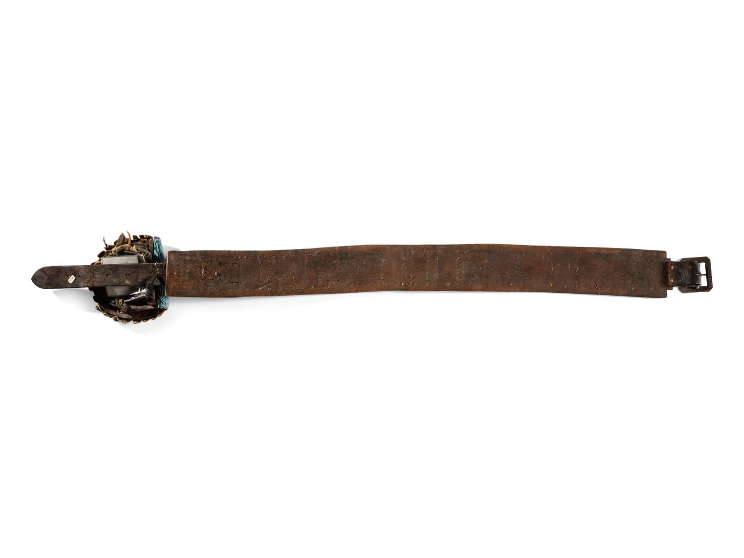 Plateau Beaded and Tacked Belt, with Pouch