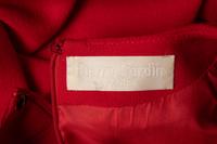 Pierre Cardin Haute Couture Red Dress with Vinyl Accents