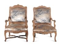 Two Régence Beechwood Fauteuils